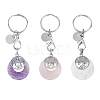 3Pcs Natural Stone Keychain KEYC-PH01449-1