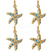 5Pcs Brass Micro Pave Grade AAA Cubic Zirconia Pendants ZIRC-BBC0002-41-1