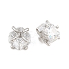 Brass Pave Clear Cubic Zirconia Beads CU-CBAF71E-01P-2