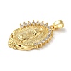 Brass Micro Pave Clear Cubic Zirconia Pendants KK-U046-05G-01-2