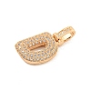 Brass Micro Pave Clear Cubic Zirconia Pendants KK-B099-01G-D-2