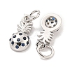 Brass Micro Pave Marine Blue Cubic Zirconia Charms KK-Q814-06P-2