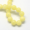 Natural Dyed Yellow Jade Gemstone Bead Strands X-G-R271-8mm-Y06-3