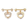 Brass Micro Pave Clear Cubic Zirconia Toggle Clasps X-KK-Q278-005-NF-2
