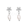 Elegant Stainless Steel Earrings with Natural Pearls for Daily Wear GE0361-2-1