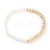 Rondelle Opalite Beads Stretch Bracelets BJEW-JB05806-06-1