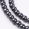 Non-Magnetic Synthetic Hematite Beads Strands G-H1624-6mm-1-3