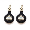 Brass Enamel Pendants ZIRC-N039-206C-1