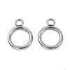 Tarnish Resistant Stainless Steel Ring Toggle Clasps STAS-Q179-01-4