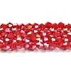 Opaque Solid Color Electroplate Glass Beads Strands GLAA-F029-P4mm-A02-1
