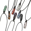 Adjustable Natural Mixed Gemstone Pendant Necklaces NJEW-I246-02-1