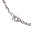 Heart Glass Rhinestone Pendant Necklaces NJEW-JN04809-5