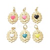 Eco-Friendly Rack Plating Brass Enamel Pendants KK-F845-32G-1