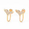 Brass Micro Pave Clear Cubic Zirconia Cuff Earrings EJEW-Q703-002-NF-1
