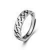 925 Sterling Silver Chunky Curb Chains Adjustable Rings for Women FS-WG946EA-01-5