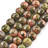 Natural Unakite Beads Strands G-C179-A13-02-2