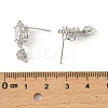 Oval Brass Micro Pave Clear Cubic Zirconia Stud Earring Findings KK-C107-07P-3