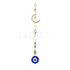 Evil Eye Lampwork Pandant Decorations HJEW-JM01002-1