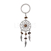 Woven Net/Web with Wing Alloy & Gemstone Chips Keychains KEYC-JKC00559-2