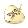 Brass Micro Pave Clear Cubic Zirconia Pendants KK-D229-01G-11-2