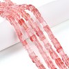 Cherry Quartz Glass Beads Strands G-T139-6x6-09A-1