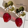Alloy & Rhinestone & Enamel Leaf Stud Earrings WG2CE66-01-4