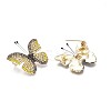 Butterfly Enamel Pin with Rhinestone JEWB-N007-083-3