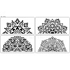 4Pcs 4 Styles Mandala Style PET Plastic Hollow Out Drawing Painting Stencils Templates DIY-WH0483-001-1