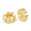 Brass Micro Pave Clear Cubic Zirconia Rondelle European Beads KK-C142-04B-G-2