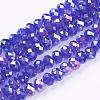 Electroplate Glass Beads Strands X-GR8MMY-25AB-1