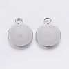 Tarnish Resistant 201 Stainless Steel Pendant Cabochon Settings X-STAS-P198-17-8mm-2