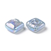 Rainbow Iridescent Plating Acrylic Beads OACR-A010-06E-2