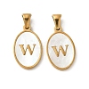 Natural Shell Oval with Initial Pendants STAS-I351-23G-W-1