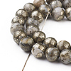 Natural Pyrite Beads Strands X-G-G839-01-8mm-2