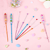 8Pcs 5 Colors DIY Alloy Beadable Crochet Hooks AJEW-CP0006-89-3