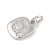 Rack Plating Brass Micro Pave CLear Cubic Zirconia Charms KK-E110-14P-Q-2