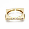 Brass Micro Pave Clear Cubic Zirconia Cuff Rings RJEW-Q161-011-NF-2