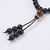 Natural Obsidian & Tiger Eye Wrap Bracelets BJEW-P188-09-2