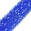 Blue Glass Bicone Beads Strands X-GLAA-S026-6mm-02-1