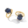 Hexagon Natural & Synthetic Gemstone Finger Rings RJEW-B113-02G-4