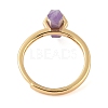 Double Pointed Hexagonal Prism Natural Amethyst Adjustable Rings for Women RJEW-G327-01G-10-3