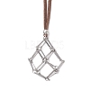 Crystal Holder Cage Necklace NJEW-JN04587-03-3