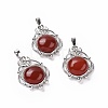 Natural Red Agate Pendants G-P496-05P-17-1