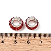 Polymer Clay Rhinestone European Large Hole Beads with Silver Color Plated Brass Cores FPDL-R002-06-4