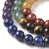 Chakra Theme Natural Red Rainbow Jasper & Yellow Aventurine & Tiger Eye & Green Aventurine & Blue Spot Stone & Lapis Lazuli & Amethyst Beads Strands G-F668-23-6mm-3