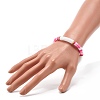Curved Tube Acrylic Beads Stretch Bracelet for Teen Girl Women BJEW-JB06942-3