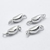 Anti-Tarnish Rhodium Plated 925 Sterling Silver Box Clasps STER-F037-032P-1