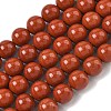 Grade A Natural Red Jasper Bead Strands G-P075-36-8mm-2