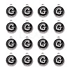 Platinum Plated Alloy Charms X-ENAM-S118-02G-P-2