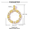 Brass Micro Pave Clear Cubic Zirconia Pendants CU-OY001-47G-01-2